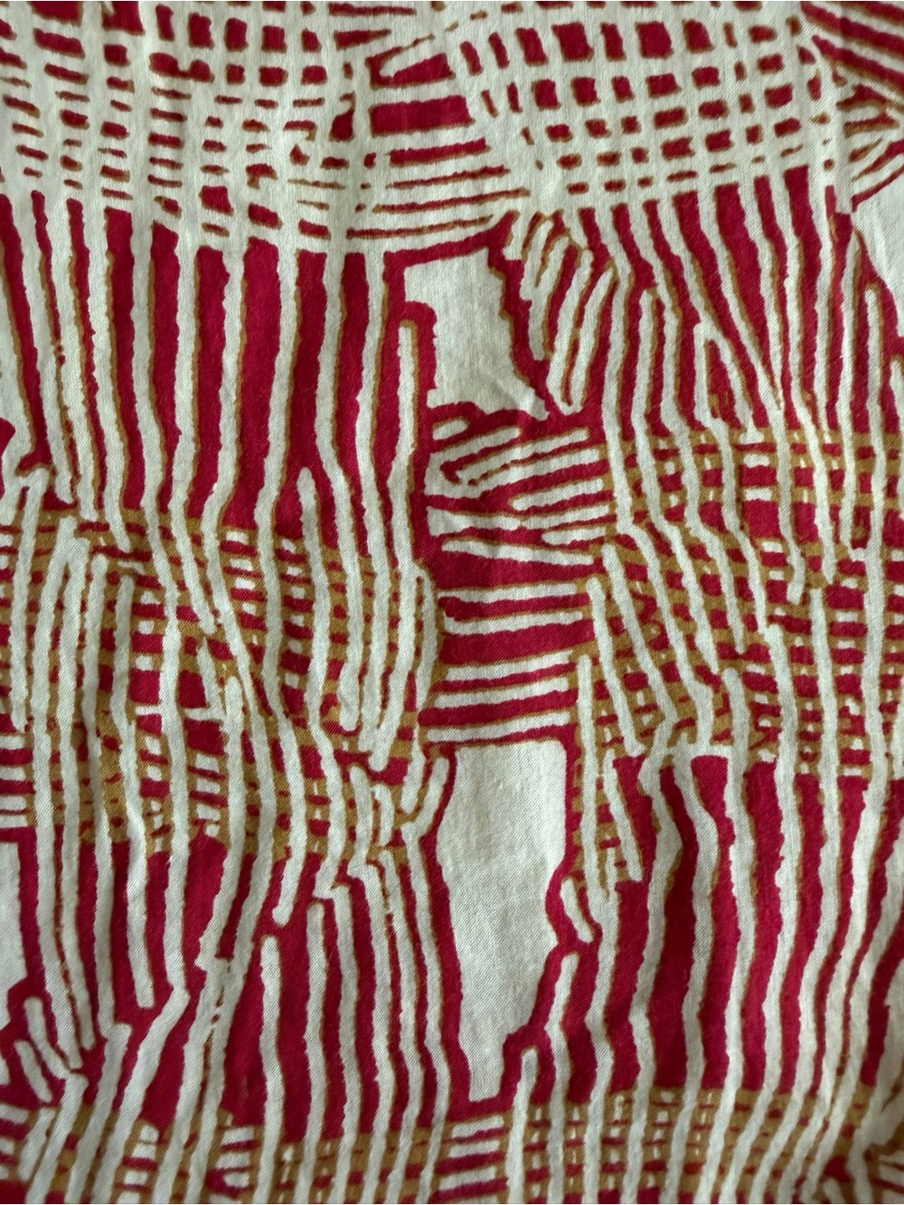 A/X Armani Exchange Red and Cream Abstract Geometric Button-Down Shirt XL - Picture 6 of 7